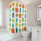 Einfache Formen des Atomzeitalters mehrfarbig Duschvorhang (Beispiel)