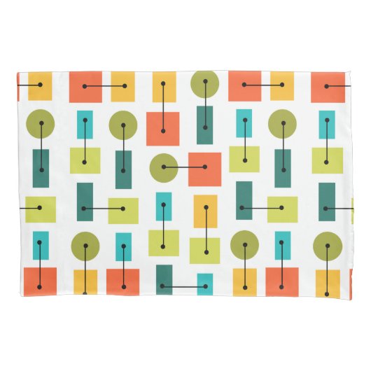 Einfache Formen des Atomzeitalters mehrfarbig Kissenbezug (Vorderseite)