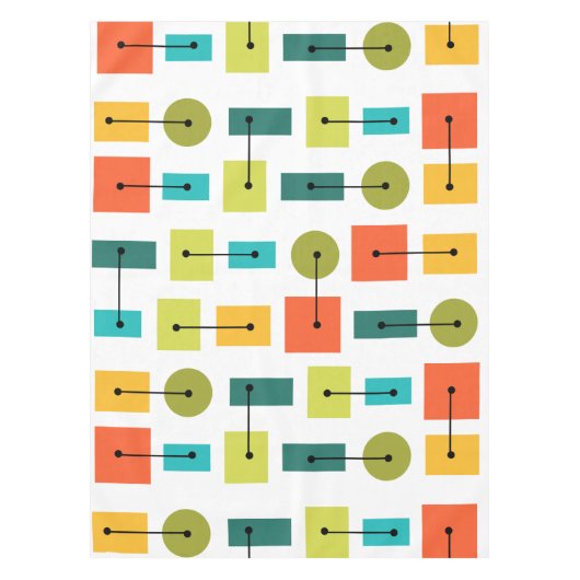 Einfache Formen des Atomzeitalters mehrfarbig Tischdecke (Vorderseite)