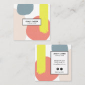 Einfache Formen Minimalistisch Cool Limon rosa Quadratische Visitenkarte (Vorne/Hinten)