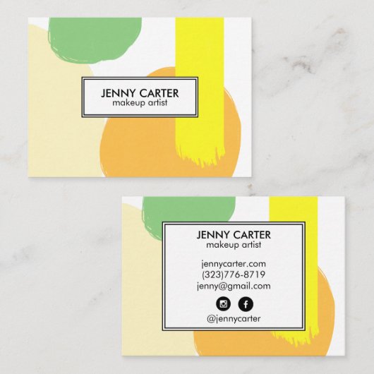 Einfache Formen Minimalistisch Cooles Green Gold Visitenkarte (Vorne/Hinten)