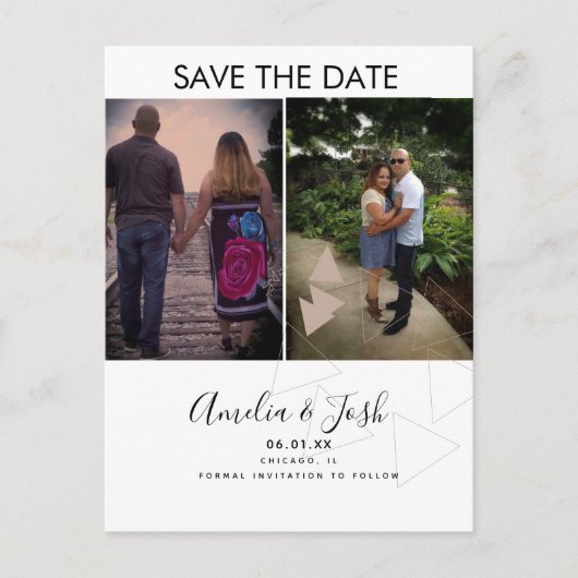 Einfache Formen Save the Date Foto Postkarte (Vorderseite)