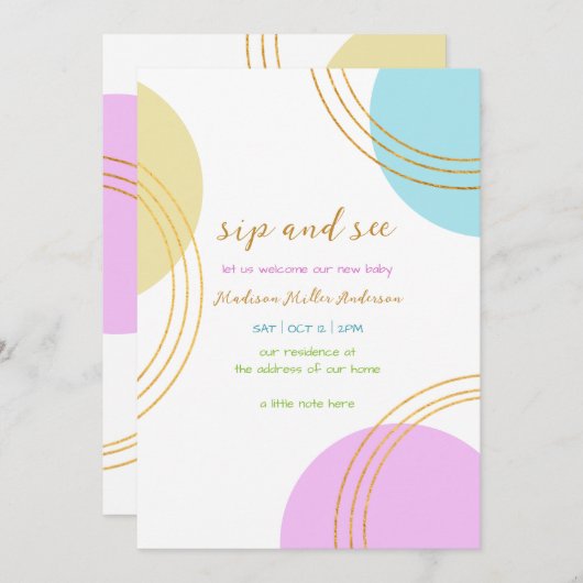 Einfache Formen sippen und sehen Einladung (Vorne/Hinten)