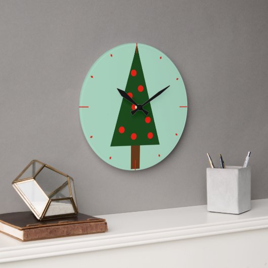 Einfache Formen Weihnachtsbaum Große Wanduhr (Büro)