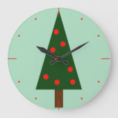 Einfache Formen Weihnachtsbaum Große Wanduhr (Vorderseite)