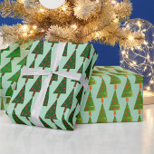 Einfache Formen Weihnachtsbäume Umschnallpapier Geschenkpapier Set