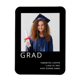 Einfache Foto 2022 Abschluss Schwarze Ankündigung Magnet