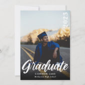 Einfache Foto-2025-Graduierungspartei Einladung (Vorderseite)