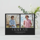 Einfache Foto Abschluss Ankündigung Einladung (Stehend Vorderseite)