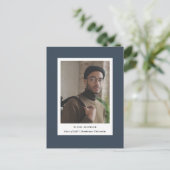 Einfache Foto Abschluss Ankündigung Postkarten (Stehend Vorderseite)