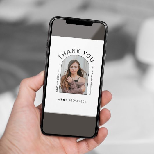Einfache Foto Abschluss Dankeschön-Karte Ankündigung