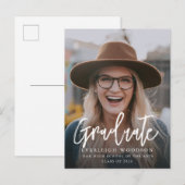 Einfache Foto-Abschluss-Klasse 2024 Ankündigungspostkarte (Vorne/Hinten)