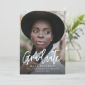 einfache Foto-Abschluss-Klasse Einladung (Stehend Vorderseite)