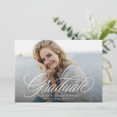 Einfache Foto-Abschluss mit eleganten Skripten Einladung (Stehend Vorderseite)