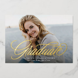 Einfache Foto-Abschluss mit eleganten Skripten Folieneinladung