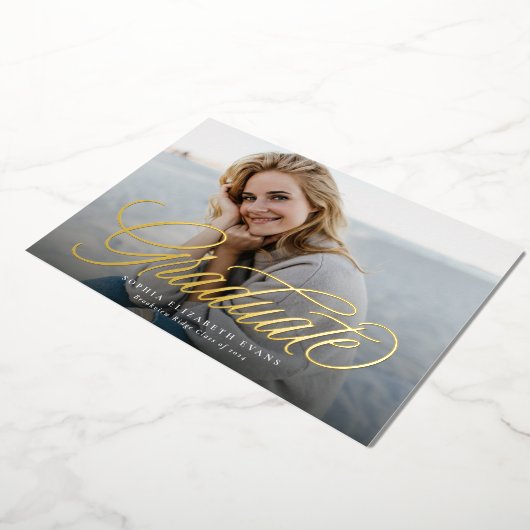 Einfache Foto-Abschluss mit eleganten Skripten Folieneinladung (Gedreht)