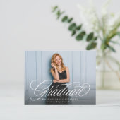 Einfache Foto-Abschluss mit eleganten Skripten Postkarte (Stehend Vorderseite)