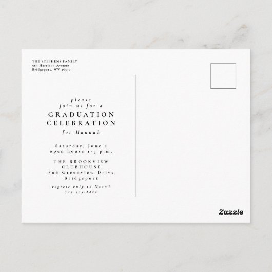 Einfache Foto-Abschluss mit eleganten Skripten Postkarte (Rückseite)