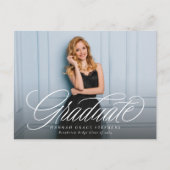 Einfache Foto-Abschluss mit eleganten Skripten Postkarte (Vorderseite)
