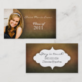 Einfache Foto Abschluss-Repräsentanten-Karte Telefonnummerkarte (Vorne/Hinten)