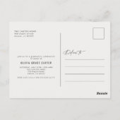 Einfache Foto-Abschlussfeier-Einladung mit Bogenmo Postkarte (Rückseite)
