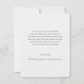 Einfache Foto Babydusche Danke Karte (Rückseite)