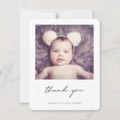 Einfache Foto Babydusche Danke Karte (Vorderseite)