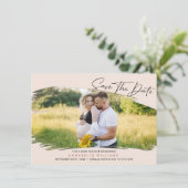 Einfache Foto Babydusche Save The Date (Stehend Vorderseite)