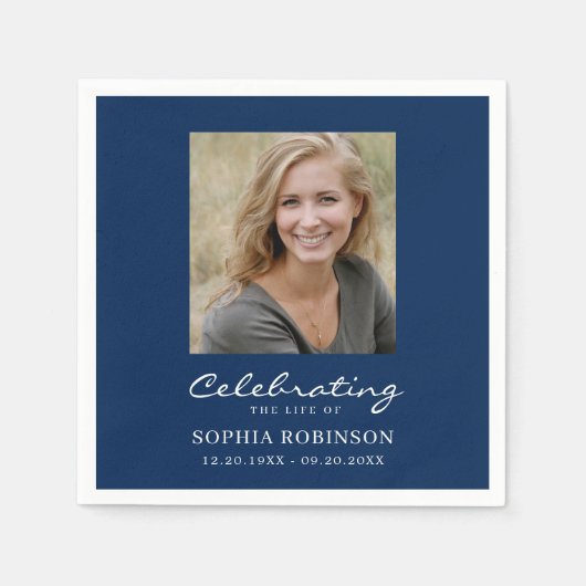 Einfache Foto-Beerdigung Blue Serviette (Vorderseite)