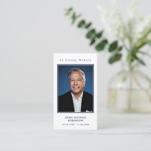 Einfache Foto Beerdigung Gedenkkarte Beileid Gebet Visitenkarte (Stehend Vorderseite)