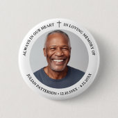 Einfache Foto-Beerdigung Memorial Keepake Button (Vorderseite)