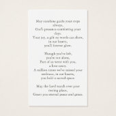 Einfache Foto-Beerdigungskarte (Rückseite)