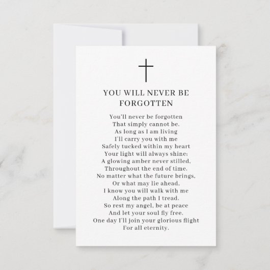 Einfache Foto-Beerdigungskarte (Rückseite)