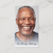 Einfache Foto-Beerdigungskarte Visitenkarte (Vorderseite)