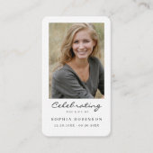 Einfache Foto-Beerdigungskarte Visitenkarte (Vorderseite)