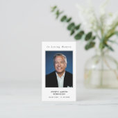 Einfache Foto-Beerdigungskarte Visitenkarte (Stehend Vorderseite)