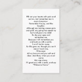 Einfache Foto-Beerdigungskarte Visitenkarte (Rückseite)