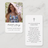 Einfache Foto-Beerdigungskarte Visitenkarte (Vorne/Hinten)