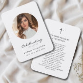 Einfache Foto-Beerdigungskarte Visitenkarte