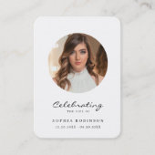 Einfache Foto-Beerdigungskarte Visitenkarte (Vorderseite)