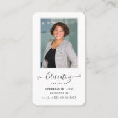 Einfache Foto-Beerdigungskarte Visitenkarte (Vorderseite)