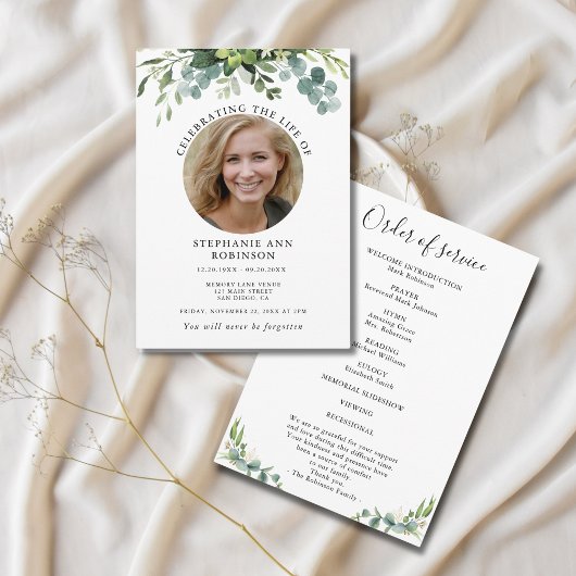 Einfache Foto-Beerdigungsorden Programm