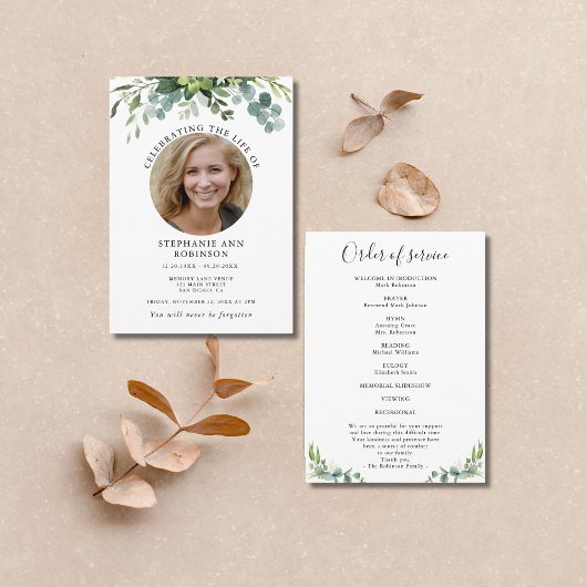 Einfache Foto-Beerdigungsorden Programm