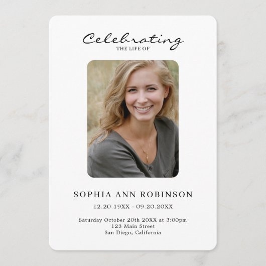 Einfache Foto-Beerdigungsorden Programm (Vorderseite)