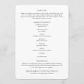 Einfache Foto-Beerdigungsorden Programm (Rückseite)