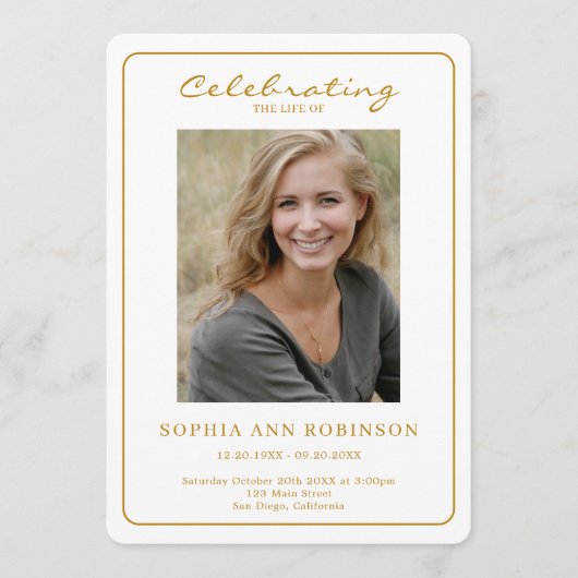 Einfache Foto-Beerdigungsorden Programm (Vorderseite)