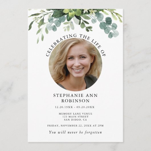 Einfache Foto-Beerdigungsorden Programm (Vorderseite)