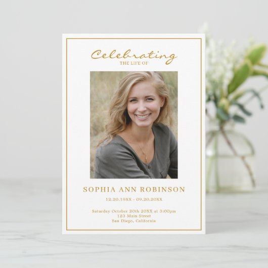 Einfache Foto-Beerdigungsorden Programm (Stehend Vorderseite)