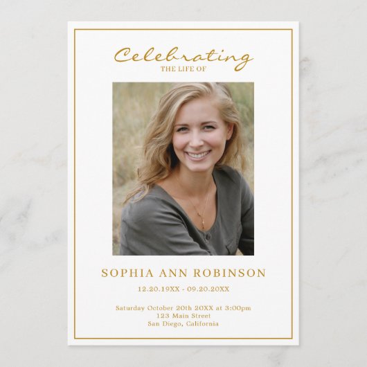 Einfache Foto-Beerdigungsorden Programm (Vorderseite)