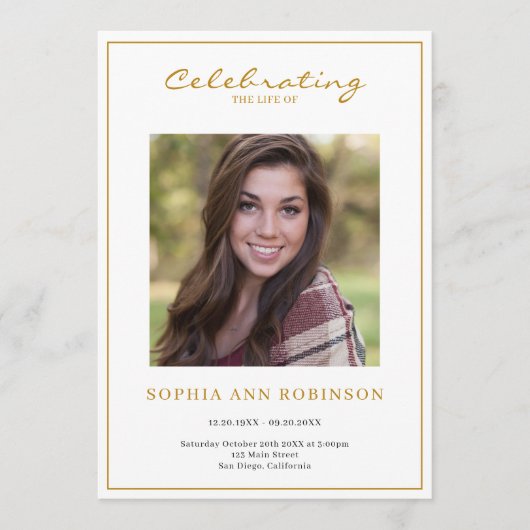 Einfache Foto-Beerdigungsorden Programm (Vorderseite)